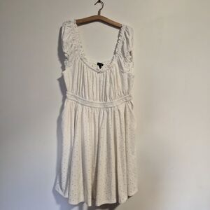 Torrid White Mini Dress with Subtle Dots